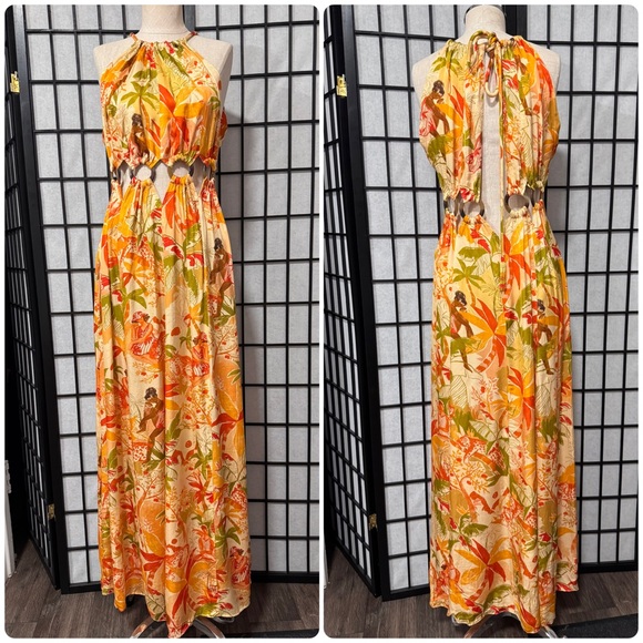 Farm Rio Tropical Cutout Maxi Dress – Size Small - Picture 4 of 12